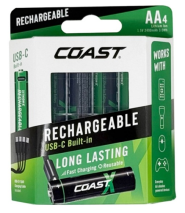 Coast Zithion-X Li-Ion AA oplaadbaar 1,5V 2400mAh USB-C blister 4