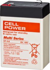 Cellpower CP4-6 6V-4Ah L70 B47 H107mm, Faston 4,8mm