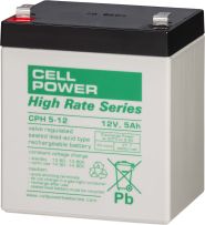 Cellpower CPH5-12 12V-5Ah L90 B70 H107mm, Faston 6,3mm