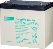 Cellpower CPL55-12I 12V-55Ah L228 B138 H213mm, M6