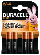 Duracell Power Boost Alkaline 1,5V LR06 AA  Blister 4