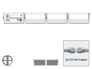 ELP NiMH pack 4 HT Cs 4,8V 2Ah E-light stick FN 2x4,8