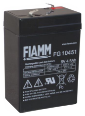 Fiamm FG10451 4,5Ah 6V VdS L70 B47 H101, Faston 4,8mm