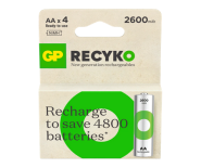 GP ReCyko+ NiMH  1,2V AA 2600mAh carton Blister 4