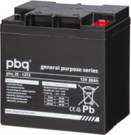 PBQ 28-12 T2 12V-28Ah L165 B125 H175mm, Faston 6,3mm