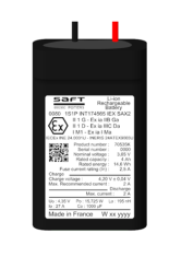 Saft 1s1p INT174565 iex SAX Li-ion batterij